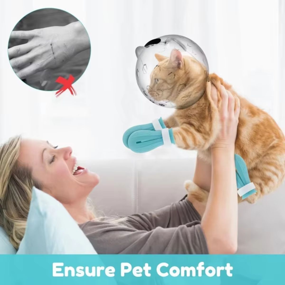 Breathable Cat Grooming Hood & Shoe Set