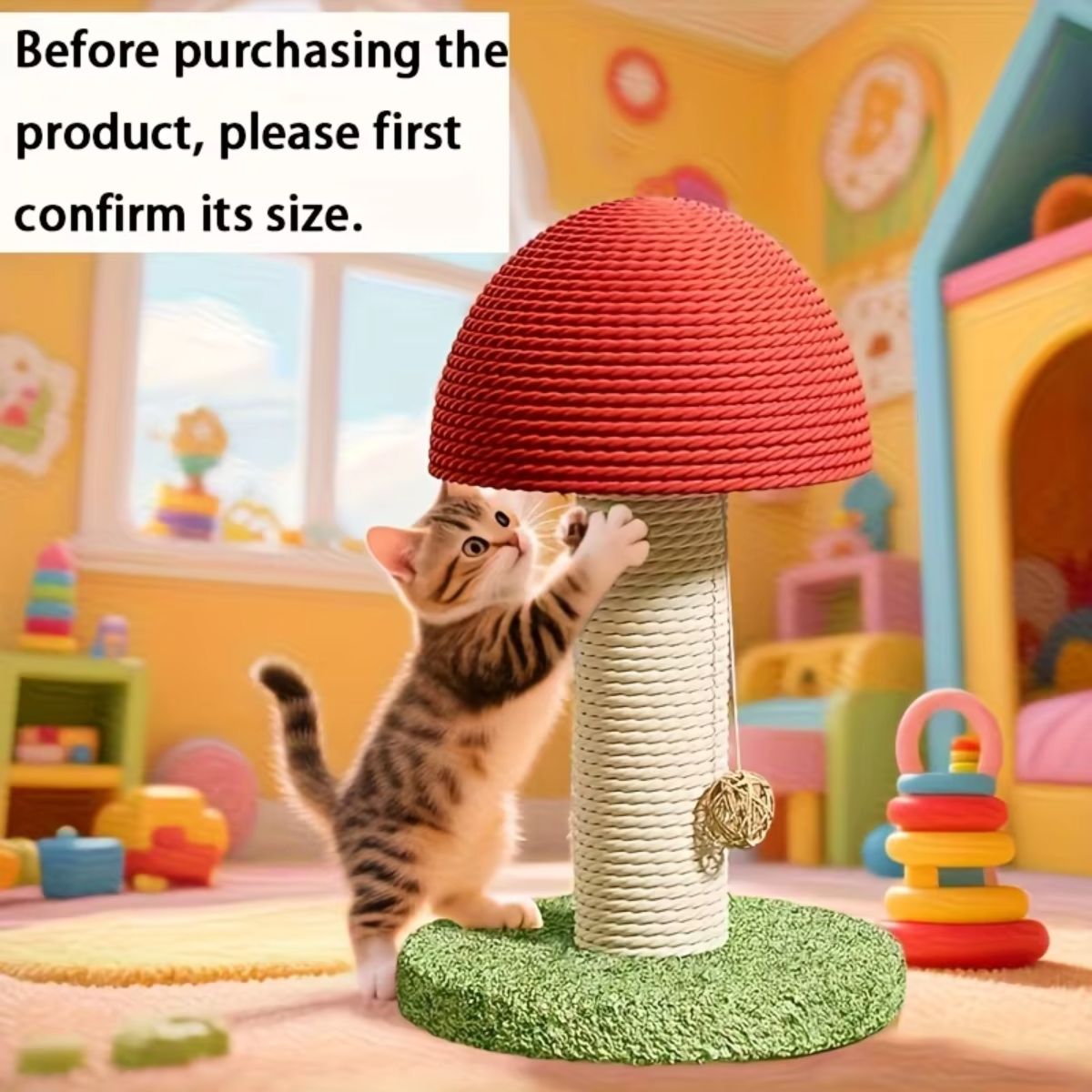 Mushroom Cat Scratcher & Mini Pet Villa