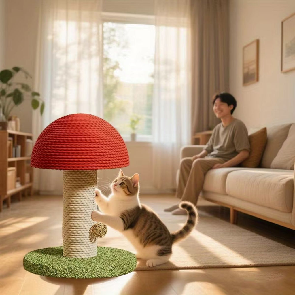 Mushroom Cat Scratcher & Mini Pet Villa
