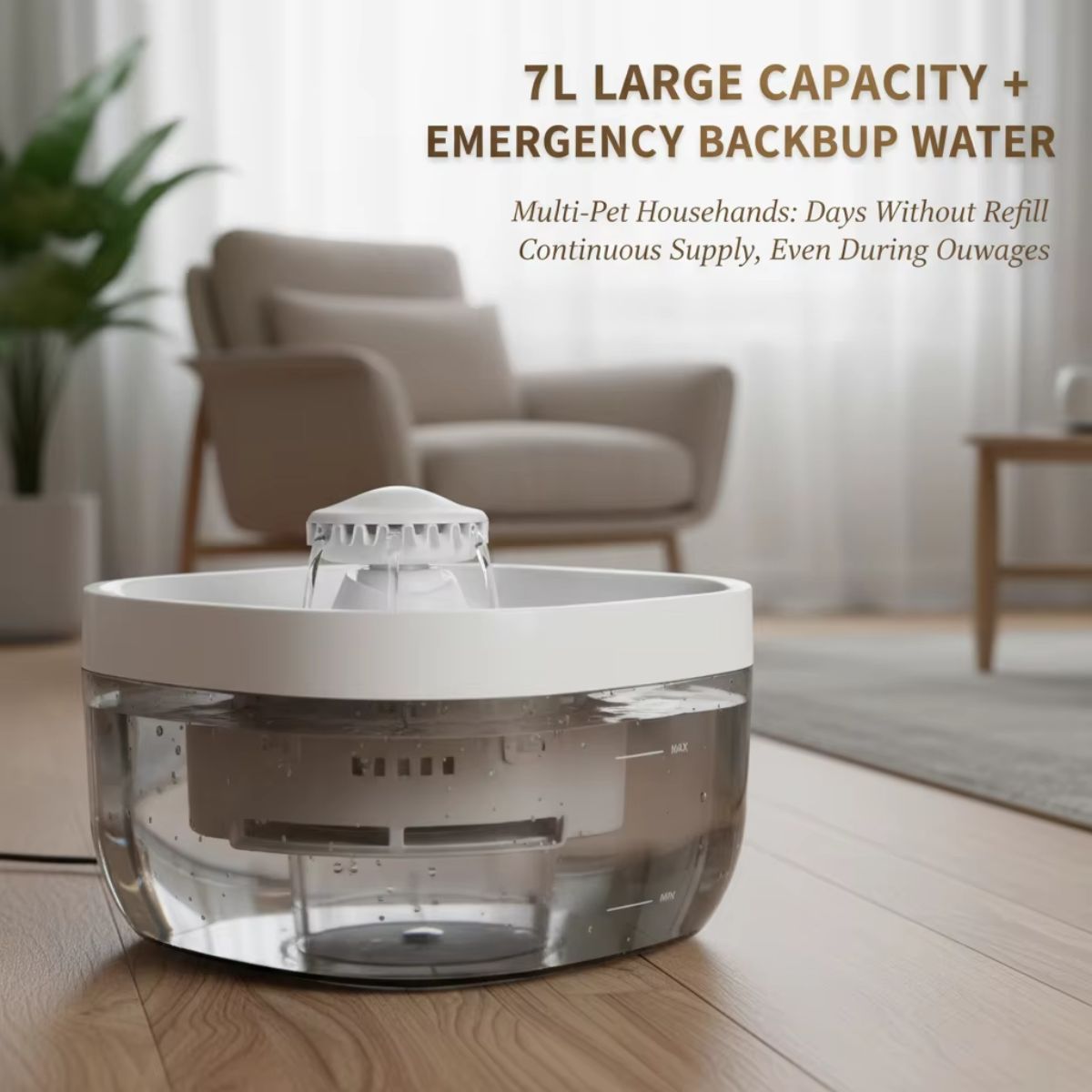 Ultra-Quiet Large Capacity Pet Water Fountain