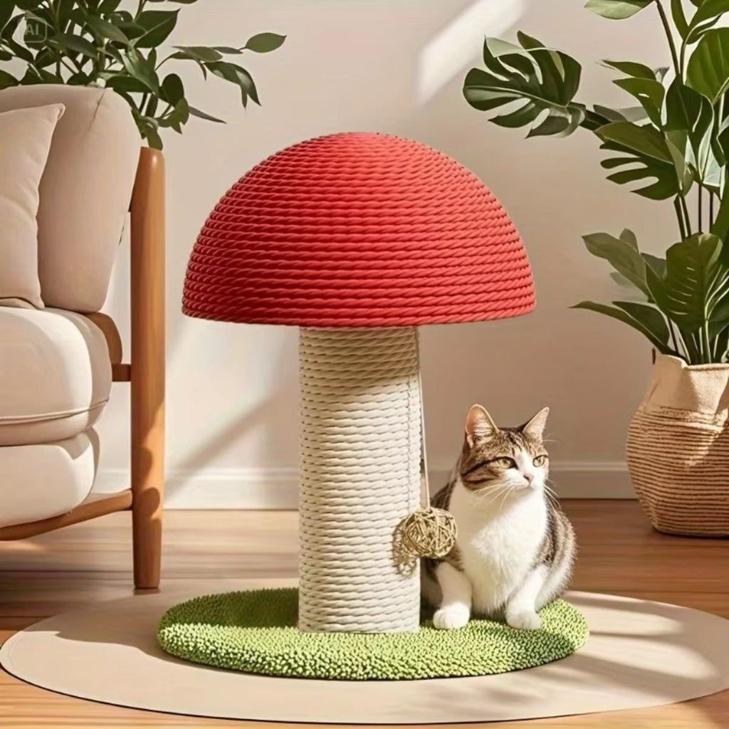 Mushroom Cat Scratcher & Mini Pet Villa