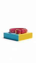 Hot Pink Vegan Leather Collar